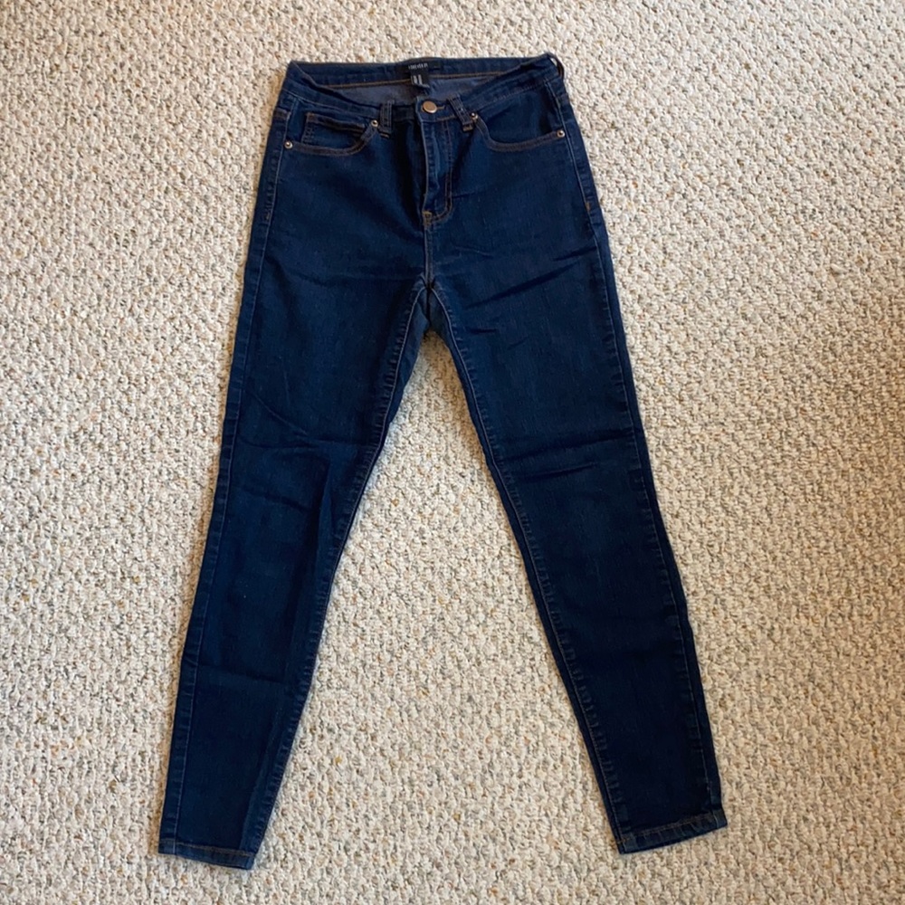 Forever 21 dark blue skinny jeans, Size 26